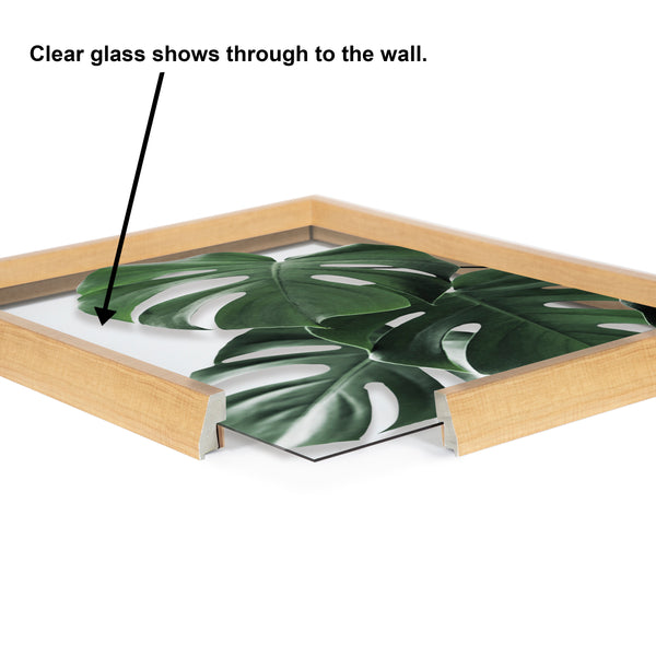 Kate & Laurel Blake Monstera Leaves Framed Printed Glass By Amy Peterson Art Studio