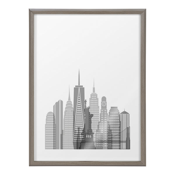 Kate & Laurel Blake New York Cityscape Framed Printed Glass By Jake Goossen