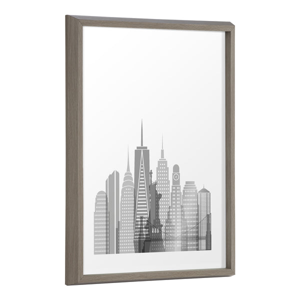 kate & laurel Blake New York Cityscape Framed Printed Glass by Jake Goossen