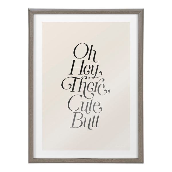 Kate & Laurel Blake Nice Butt Framed Printed Glass By Leonora Jennifer Benza Of Yellow Heart Art