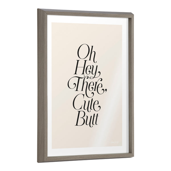 kate & laurel Blake Nice Butt Framed Printed Glass by Leonora Jennifer Benza of Yellow Heart Art