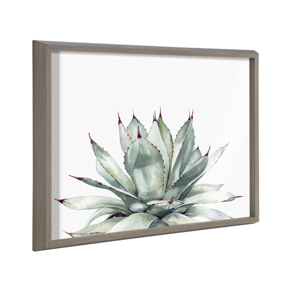 kate & laurel Blake Parrys Agave Framed Printed Glass by Emily Marie Watercolors