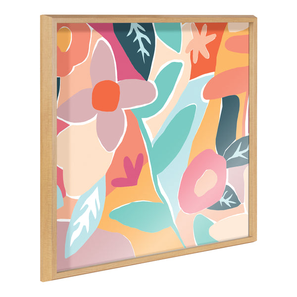kate & laurel Blake Peace Love Flowers Framed Printed Acrylic by Kate Aurelia Holloway