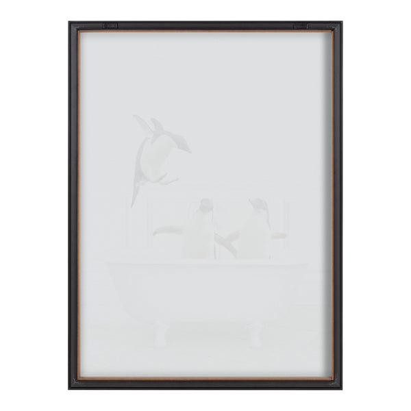 Kate & Laurel Blake Penguins Bathroom Framed Printed Glass By Amy Peterson Art Studio