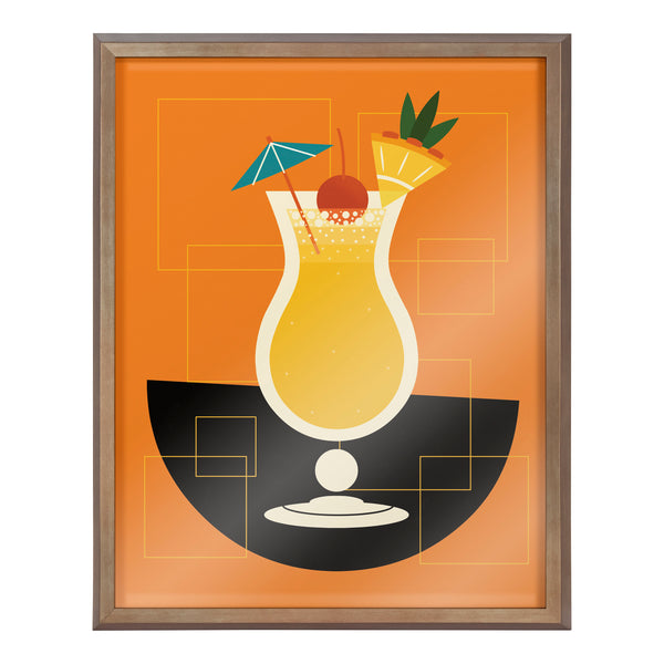 Kate & Laurel Blake Pina Colada Framed Printed Art By Amber Leaders Designs