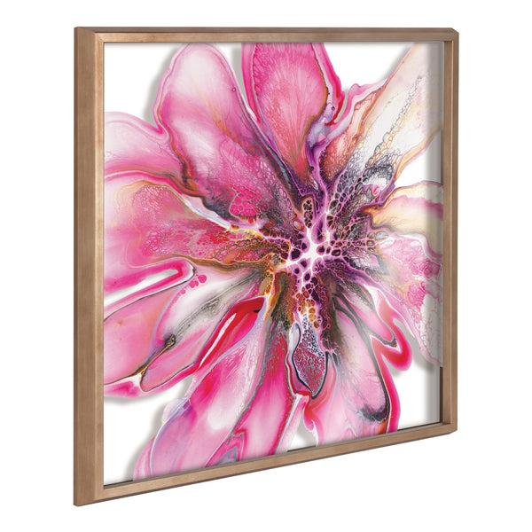kate & laurel Blake Pink Blooms Framed Printed Art by Xizhou Xie