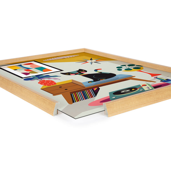 Kate & Laurel Blake Record Player Framed Printed Art By Rachel Lee Of My Dream Wall