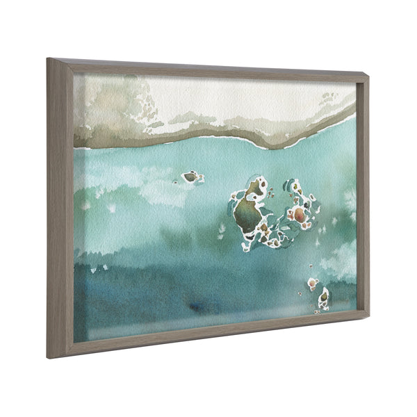 kate & laurel Blake Rocky Shores Framed Printed Glass by Janet Meinke-Lau