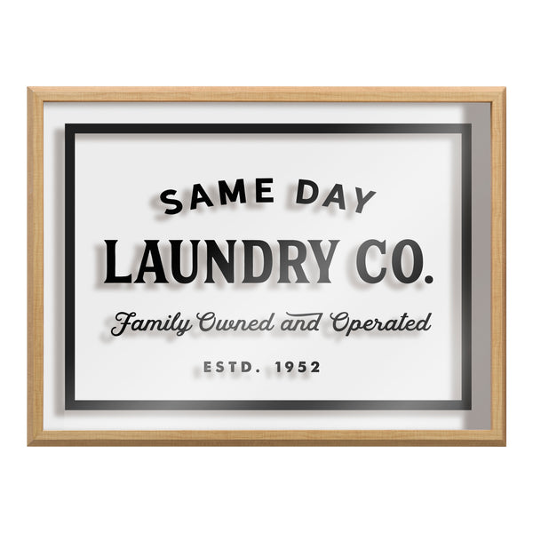 Kate & Laurel Blake Same Day Laundry Framed Printed Glass By Maggie Price Of Hunt And Gather Goods