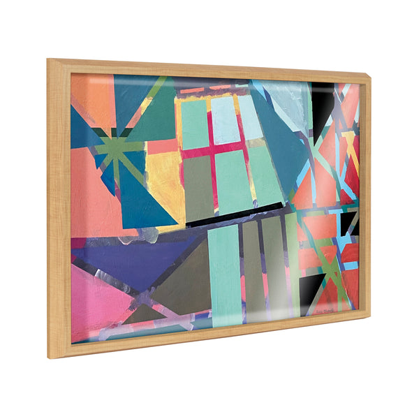 kate & laurel Blake Scaffolding Framed Printed Glass by Caleb Griswold