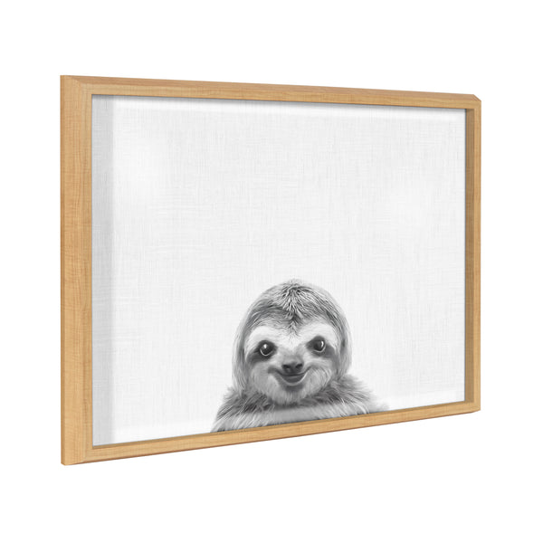 kate & laurel Blake Sloth Framed Printed Glass by Simon Te of Tai Prints