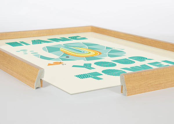 Kate & Laurel Blake Splish Splash Zoo Elephant Framed Printed Glass By Heather Rosas