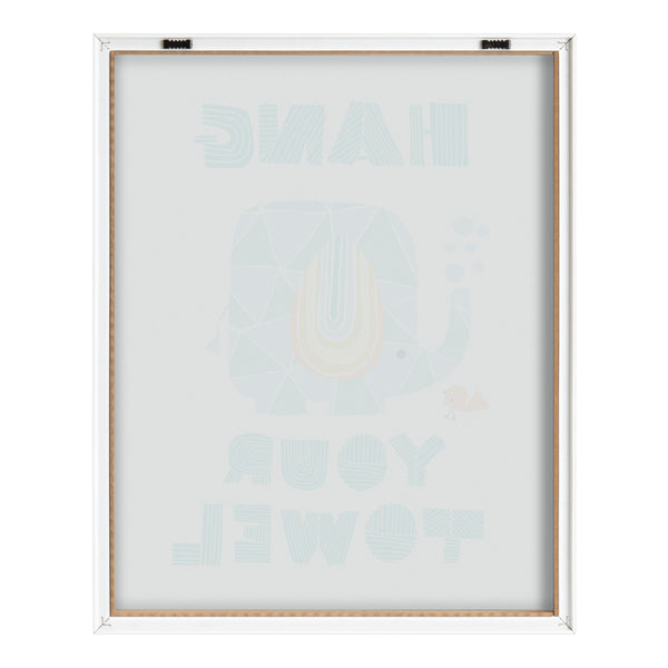 Kate & Laurel Blake Splish Splash Zoo Elephant Framed Printed Glass By Heather Rosas