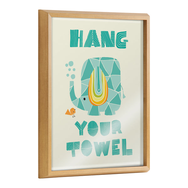 kate & laurel Blake Splish Splash Zoo Elephant Framed Printed Glass by Heather Rosas