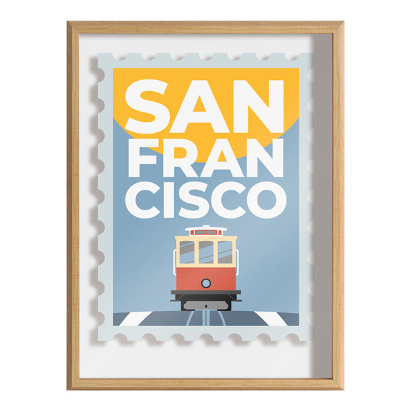 Kate & Laurel Blake Stamp San Fran Framed Printed Glass By Rocket Jack