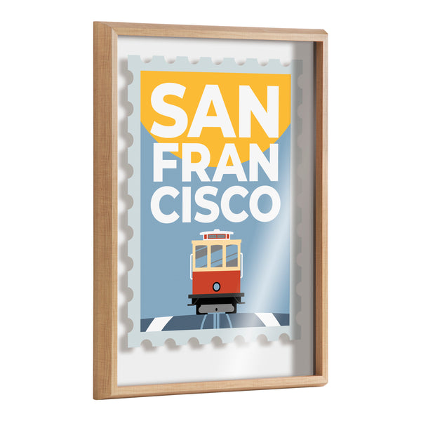 kate & laurel Blake Stamp San Fran Framed Printed Glass by Rocket Jack