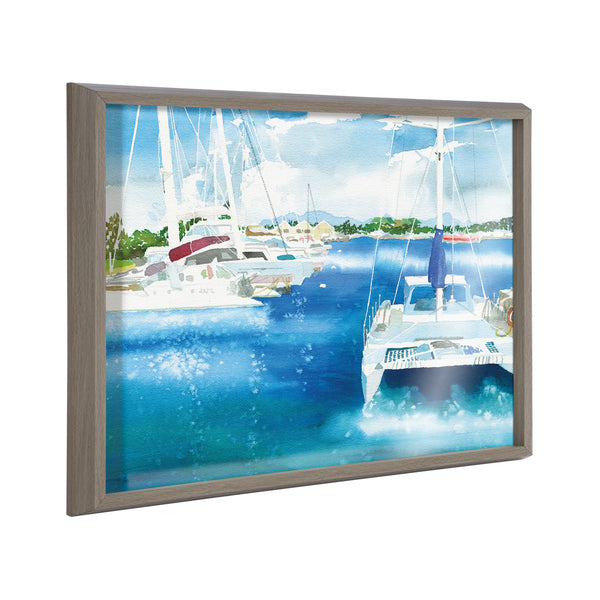kate & laurel Blake Summer is for Sailing Framed Printed Glass by Janet Meinke-Lau
