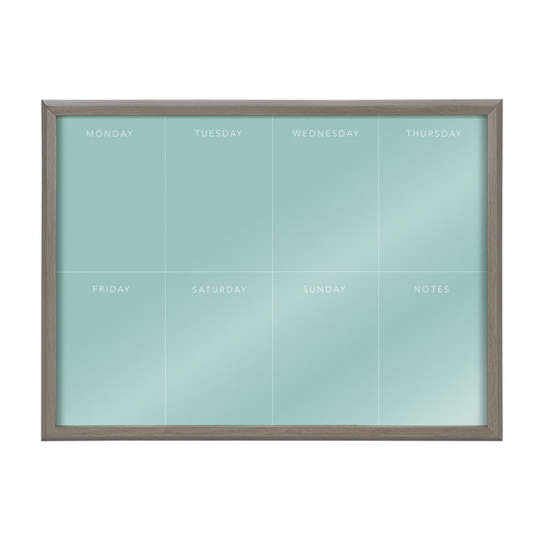 Kate & Laurel Blake This Week Teal Framed Printed Glass By The Creative Bunch Studio