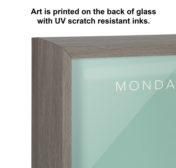 Kate & Laurel Blake This Week Teal Framed Printed Glass By The Creative Bunch Studio