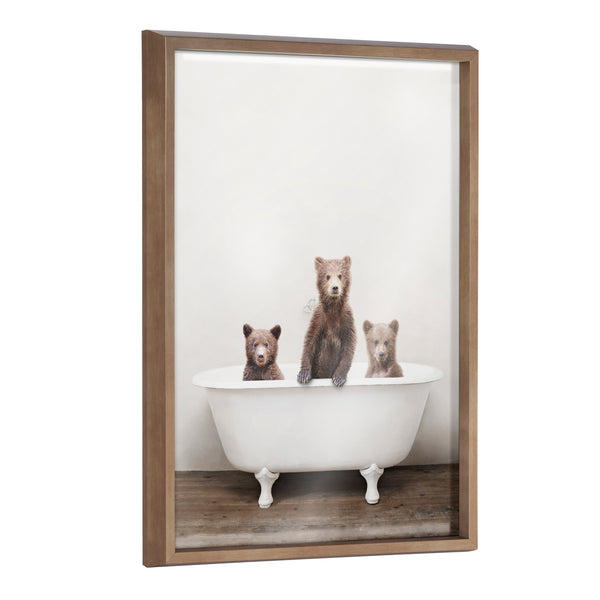 kate & laurel Blake Three Little Bears in Vintage Bathtub Framed Printed Glass by Amy Peterson Art Studio kate & laurel Blake Three Little Bears in Vintage Bathtub Framed Printed Glass by Amy Peterson Art Studio