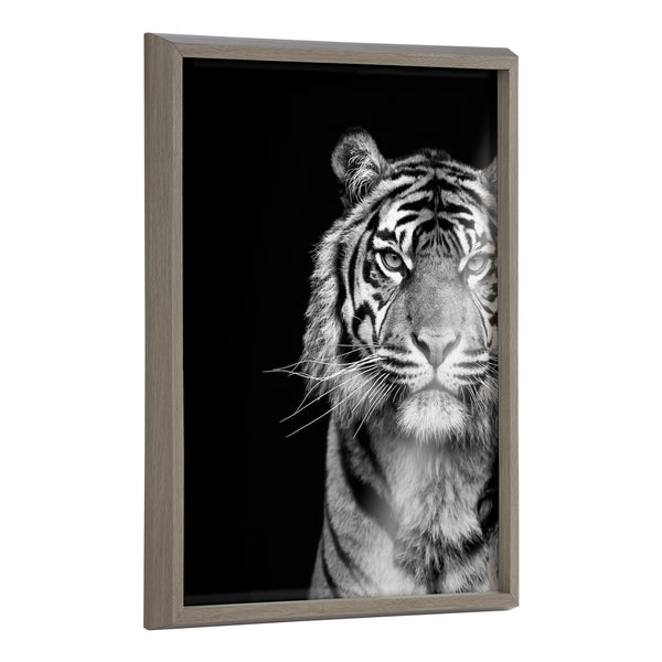 kate & laurel Blake Tiger Minimalist Animal Framed Printed Glass by The Creative Bunch Studio