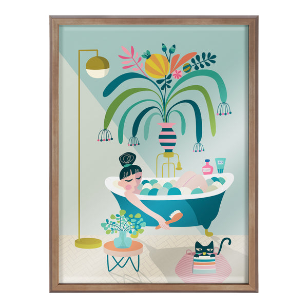 Kate & Laurel Blake Time To Relax Framed Printed Glass By Rachel Lee Of My Dream Wall