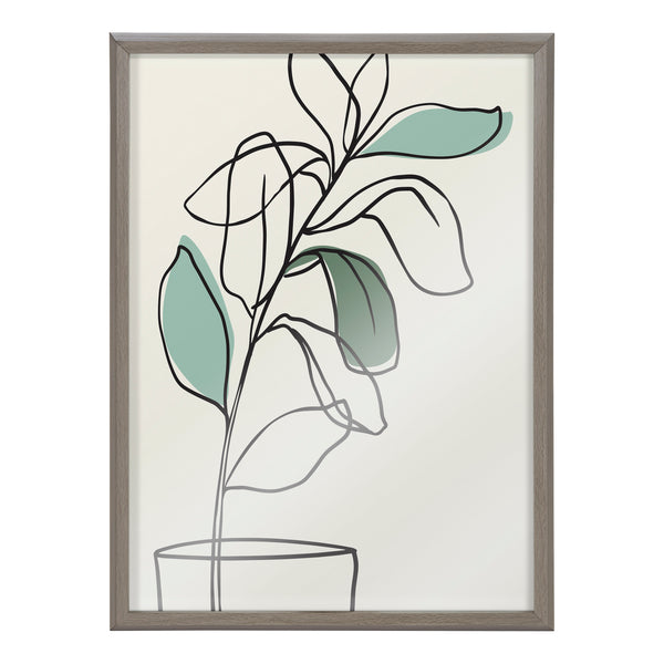 Kate & Laurel Blake Tranquil Fiddle Leaf Framed Printed Glass By Elizabeth Silver