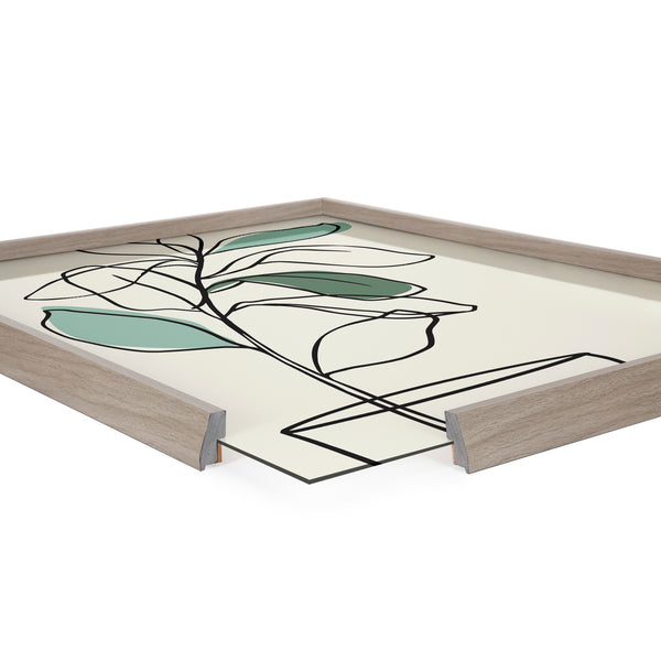 Kate & Laurel Blake Tranquil Fiddle Leaf Framed Printed Glass By Elizabeth Silver