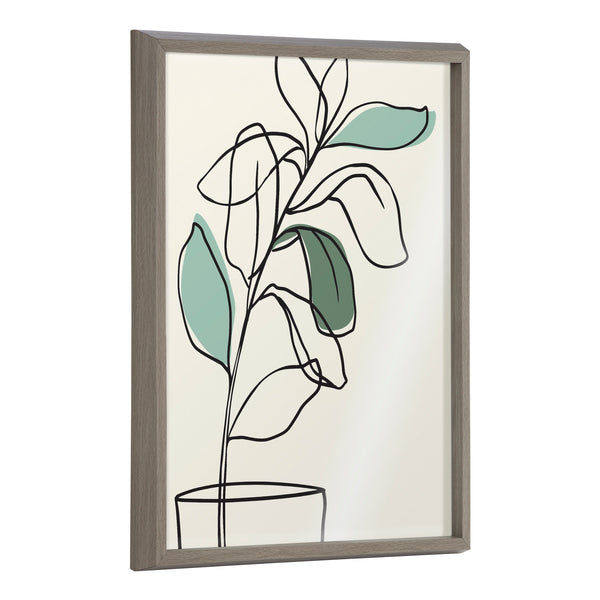 kate & laurel Blake Tranquil Fiddle Leaf Framed Printed Glass by Elizabeth Silver