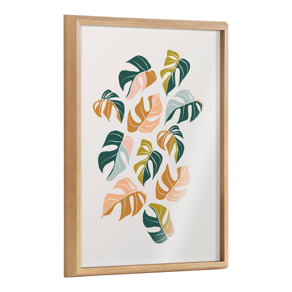 Kate & Laurel Blake Tropical Leaves 02 Framed Printed Glass By Alicia Schultz