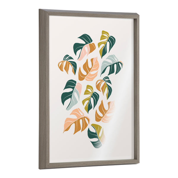 kate & laurel Blake Tropical Leaves 02 Framed Printed Glass by Alicia Schultz