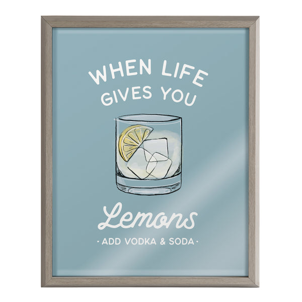 Kate & Laurel Blake When Life Gives You Lemons Blue Framed Printed Glass By The Creative Bunch Studio
