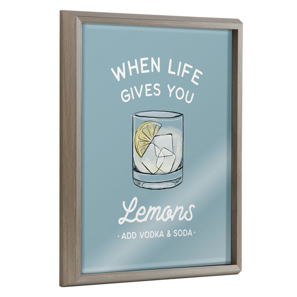 kate & laurel Blake When Life Gives You Lemons Blue Framed Printed Glass by The Creative Bunch Studio