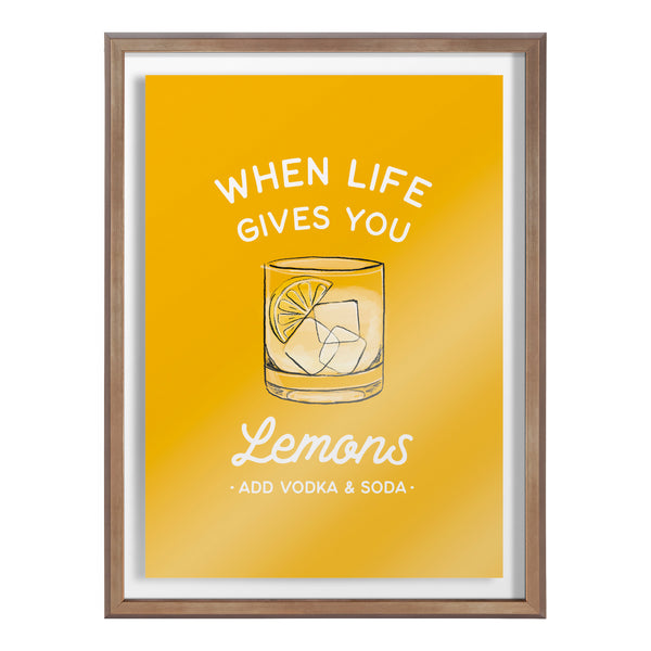 Kate & Laurel Blake When Life Gives You Lemons Yellow Framed Printed Glass By The Creative Bunch Studio