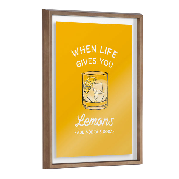 kate & laurel Blake When Life Gives You Lemons Yellow Framed Printed Glass by The Creative Bunch Studio