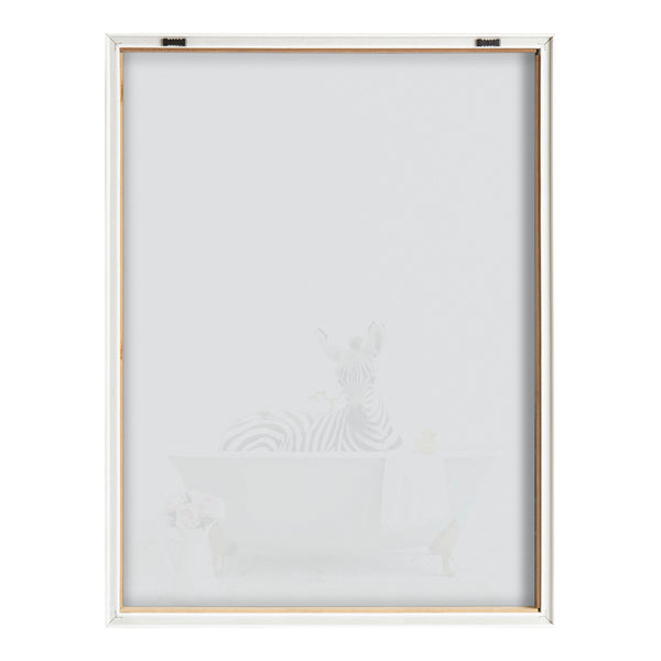 Kate & Laurel Blake Zebra Cottage Bathroom Framed Printed Glass By Amy Peterson Art Studio