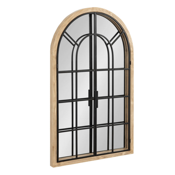 Kate & Laurel Boldmere Wood/Metal Arch Windowpane Mirror