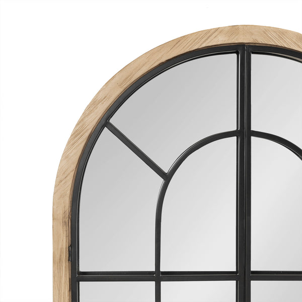 Kate & Laurel Boldmere Wood/Metal Arch Windowpane Mirror