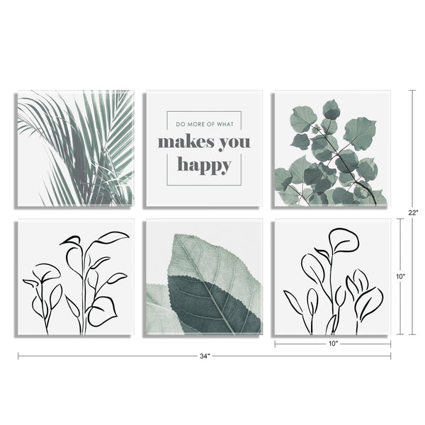 Kate & Laurel Botanical Greenery Floating Acrylic Set