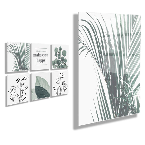 kate & laurel Botanical Greenery Floating Acrylic Set