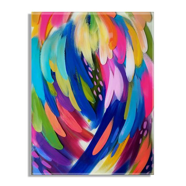Kate & Laurel Bright Brush Strokes Floating Acrylic Art By Jessi Raulet Of Ettavee