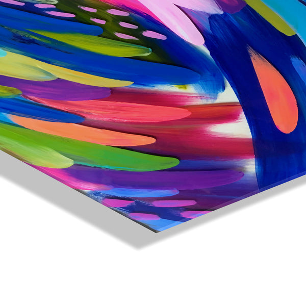 Kate & Laurel Bright Brush Strokes Floating Acrylic Art By Jessi Raulet Of Ettavee