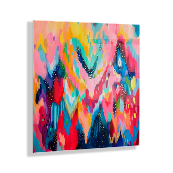 kate & laurel Brushstroke Floating Acrylic Art by Jessi Raulet of Ettavee