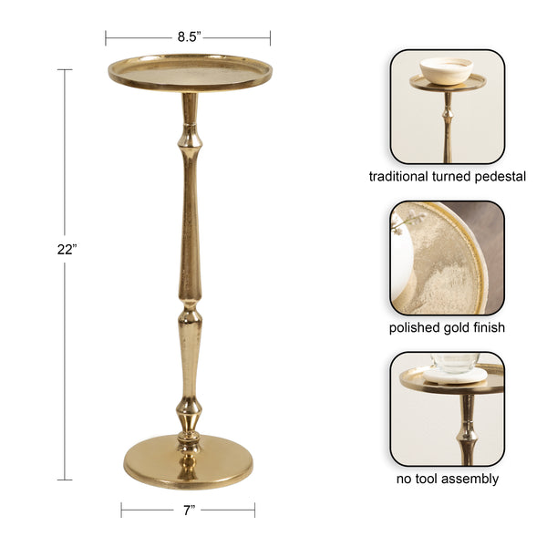 Kate & Laurel Carling Metal Pedestal Table And Plant Stand