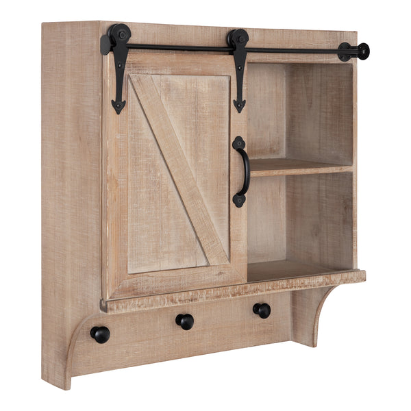 Kate & Laurel Cates Decorative Barn Door Wood Wall Mounted Cabinet
