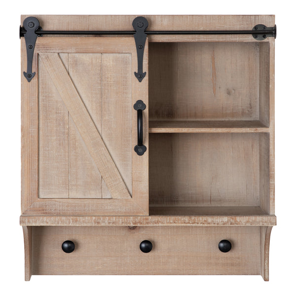 Kate & Laurel Cates Decorative Barn Door Wood Wall Mounted Cabinet