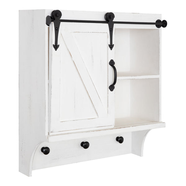 kate & laurel Cates Decorative Barn Door Wood Wall Mounted Cabinet