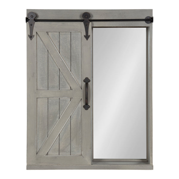 Kate & Laurel Cates Decorative Bath Medicine Cabinet Mirror With Barn Door