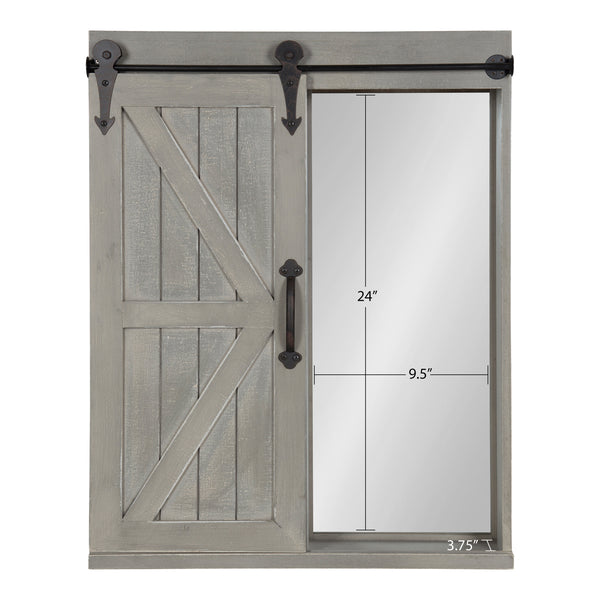 Kate & Laurel Cates Decorative Bath Medicine Cabinet Mirror With Barn Door