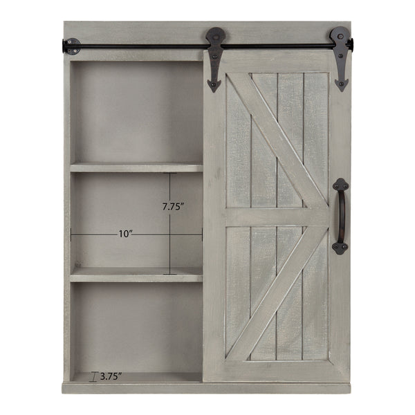Kate & Laurel Cates Decorative Bath Medicine Cabinet Mirror With Barn Door